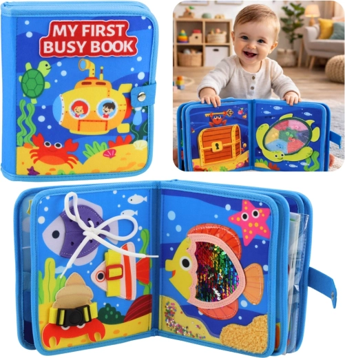 Textiele sensomotorische viltboek – zeedieren 3D