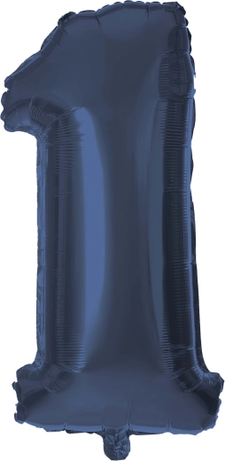 Folieballon cijfer 1 30 cm blauw TORO