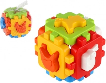 Kunststof inlegkubus 10 × 10 cm in netverpakking