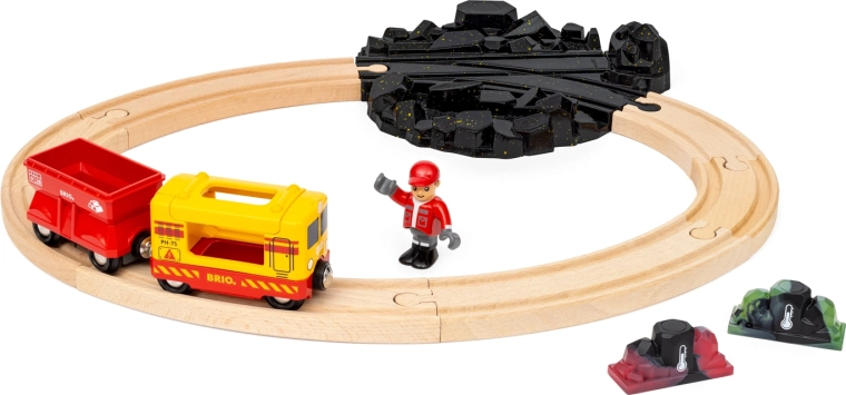 BRIO World treinbaan met kleurveranderende edelstenen en goederentrein