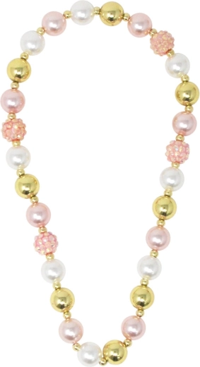 Pink Poppy ketting met parels en kroontje