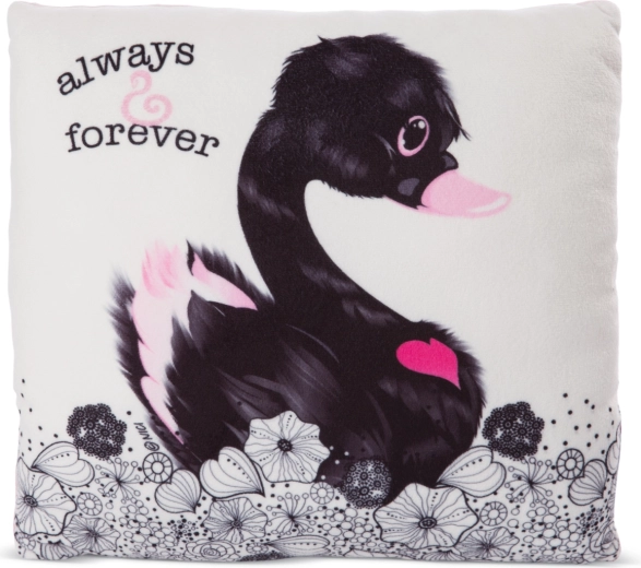 NICI kussen Love zwarte zwaan 30 × 30 cm