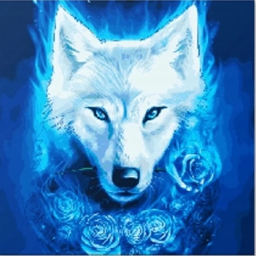 Diamond painting Magische wolf 30 × 40 cm