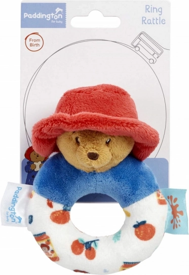 Pluchen rammelaar PADDINGTON – zachte ring voor baby’s