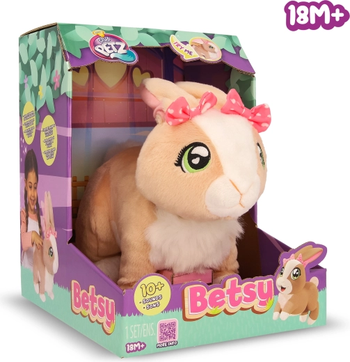 Interactief konijn Betsy met geluidseffecten, 26 cm