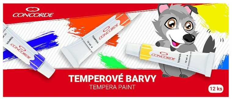 Tempera verven CONCORDE 12× 12 ml