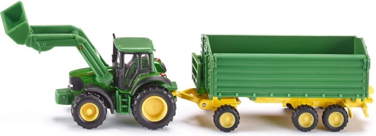 Siku Farmer tractor met aanhanger JOHN DEERE 1:87