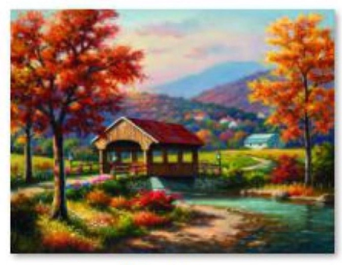 Diamantschilderen – herfstlandschap 40 × 30 cm - 1 stuk