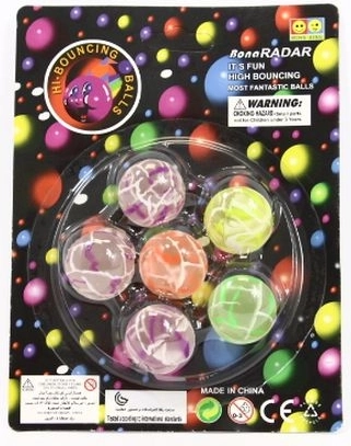 Rubberen balletjes 6 stuks