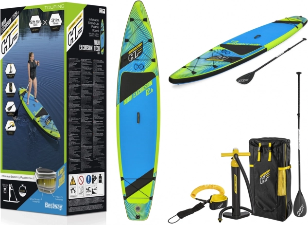 Opblaasbaar paddleboard Hydro‑Force Aqua Excursion 12.6 (381 × 79 × 15 cm) van Bestway
