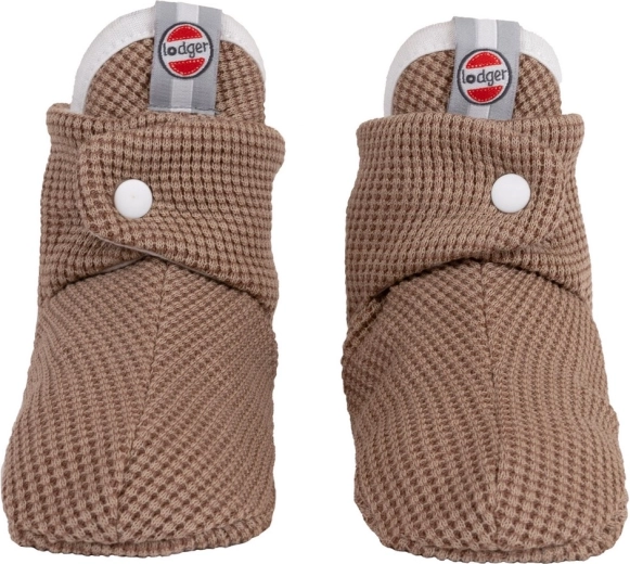 Lodger katoenen slofjes Slipper Ciumbelle beige 6–12 maanden