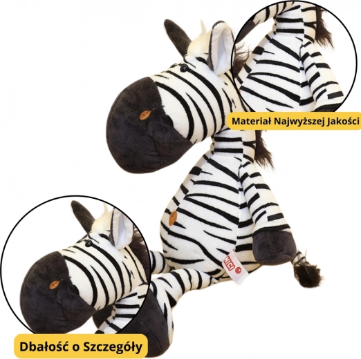 Pluchen speeltje zebra zwart-wit 25 cm