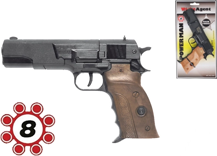 Capsulepistool Power Man 22 cm voor 8-schots capsules