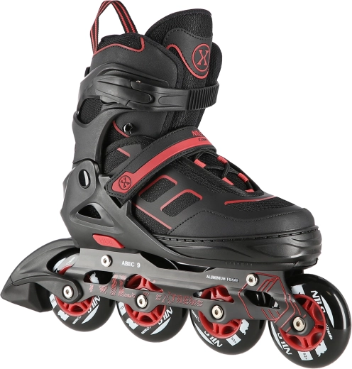 Inline skates Nils Extreme zwart-rood, verstelbare maat