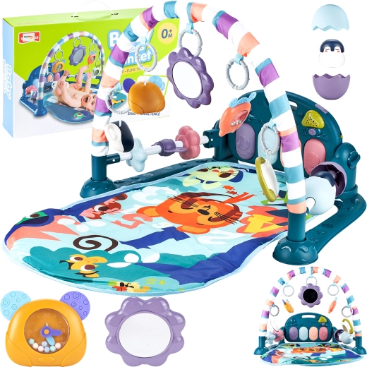 Interactieve speelmat met piano blauw
