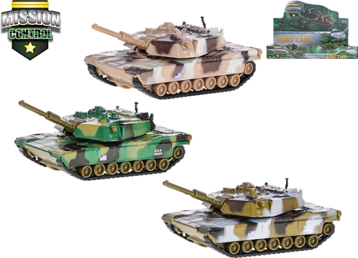 Metalen tank Mission Control 11 cm met terugtrekmotor – 3 kleuren