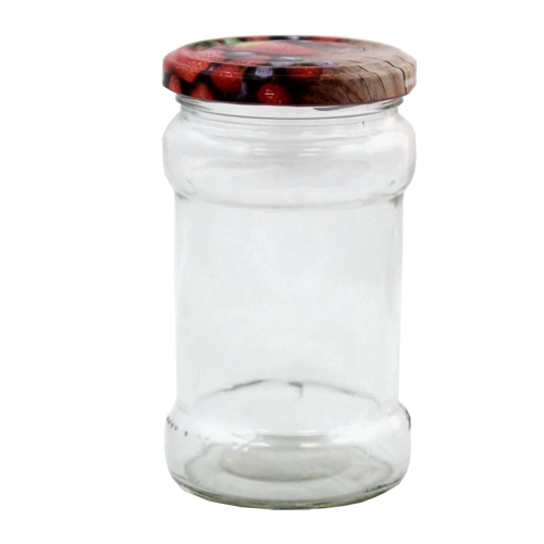 Set van 12 glazen weckpotten 314 ml met zwarte schroefdeksels 66 mm, vierkante vorm