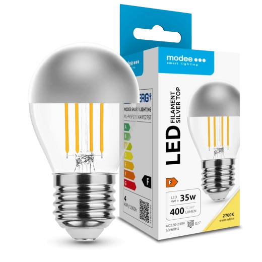 Modee LED-lamp Filament Globe Mini P45 Silver Top 4 W E27 400 lm warm wit