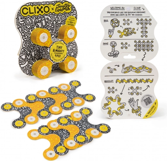 Clixo Tiny & Mighty Artist Edition Timothy Goodman – magnetische bouwset 9 stuks