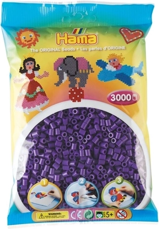 Hama Midi strijkkralen paars 3000 stuks