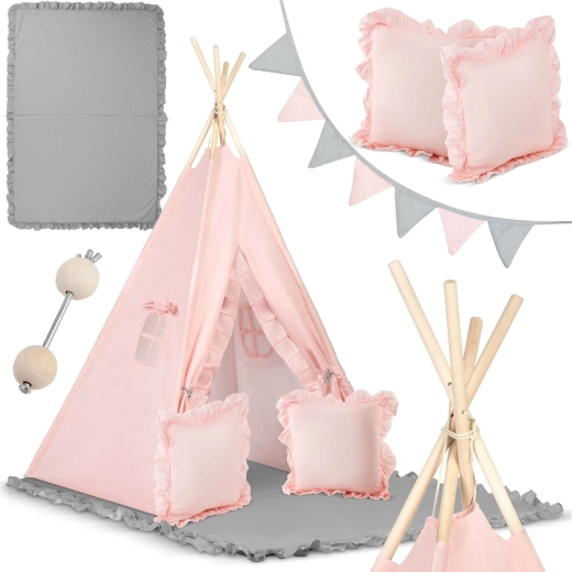 Kinder tipi tent Nukido – lichtroze