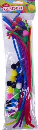 Creatieve set 30 stuks (chenille draden, pompons)