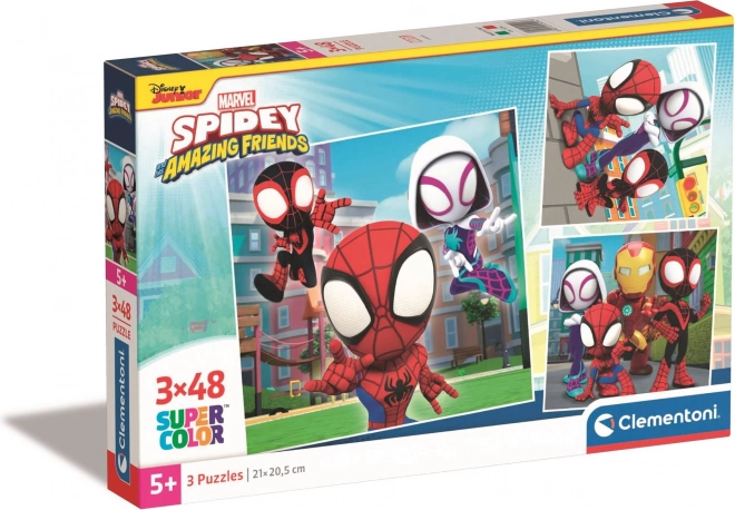 Puzzel CLEMENTONI Spidey en zijn geweldige vrienden 3×48 stukjes