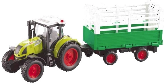 Farm Service tractor met aanhanger voor het vervoeren van hooi 1:16