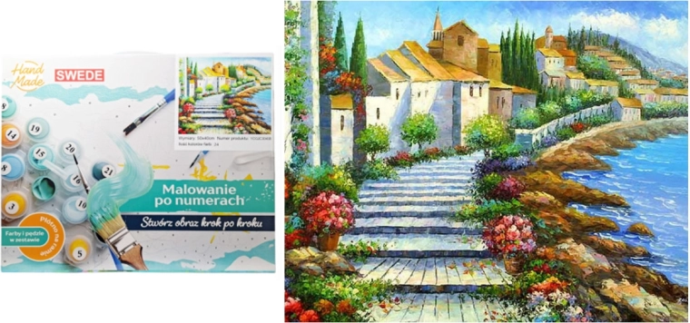 Schilderen op nummer – Stadje aan zee