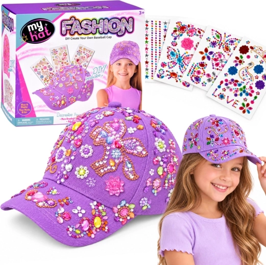 DIY-set voor het versieren van een pet – lavendel + diamantstickers - 1 stuk