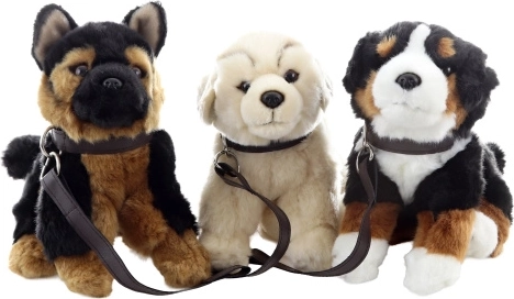 Pluchen puppy met riem 16 cm eco-friendly