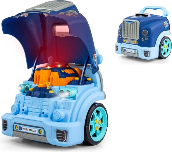 Realistisch model van de voorkant van een auto met te openen motorkap MILLY MALLY N-GINE, blauw