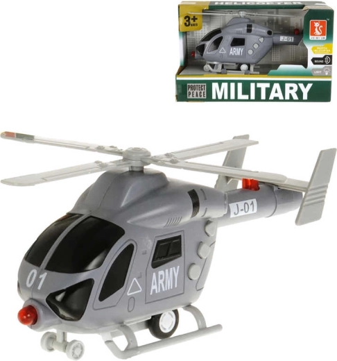 Leger plastic helikopter op batterijen met licht en geluid - 1 stuk