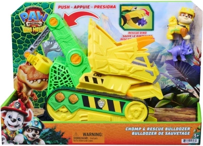 Spin Master Paw Patrol in de film – dino-redding: Rubble’s bulldozer Chomp & Rescue 23 cm met figuren