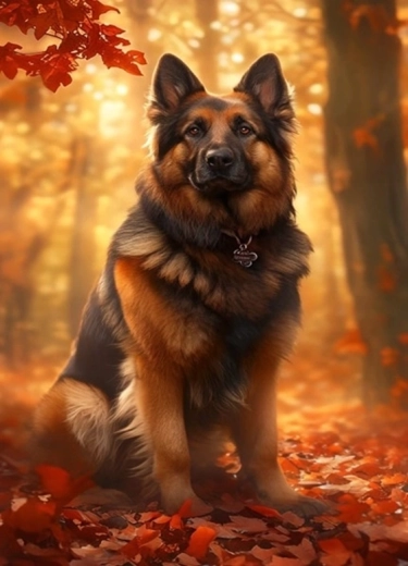 Norimpex schilderen op nummer Herder in de herfst 40 × 50 cm