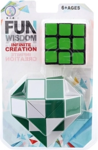 Vouwkubus en hartvormige puzzel, set van 2 stuks