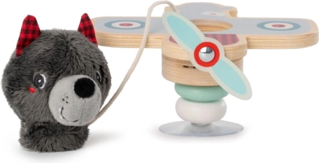 Lilliputiens wiegvliegtuig met piloot Wolf Ludvig