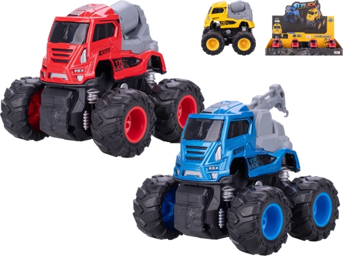 Metalen vrachtwagen 9 cm met vliegwiel