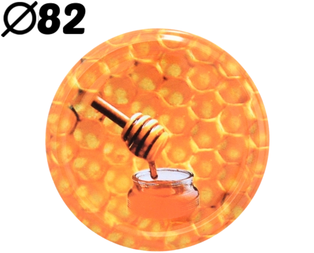 Set van 10 deksels 82 mm met honingmotief