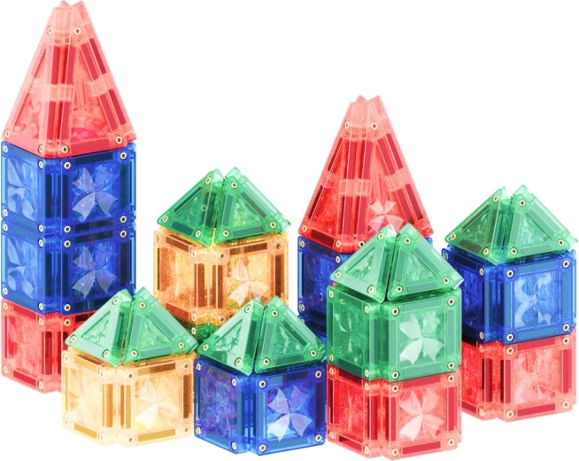 Cleverclixx magnetische bouwset Mini Tiles Intense - 28 stuks