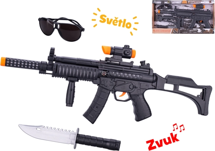 Kinder-mitrailleur 44 cm met licht- en geluidseffecten