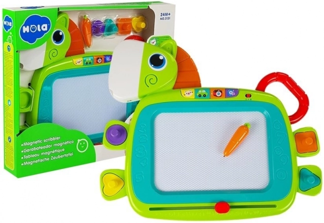 Magnetisch tekenbord in paardenvorm met geluiden en stempels