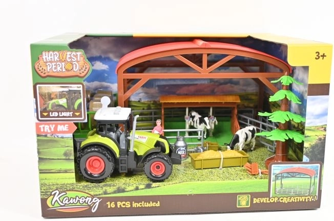 Boerderij met tractor met licht- en geluidseffecten, 16-delig