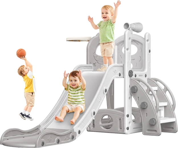 Vrijstaande kinderspeelglijbaan met ladder voor binnen - 1 stuk