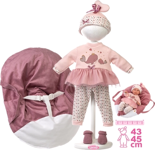 Llorens outfit voor New Born pop 40–42 cm met draagmand