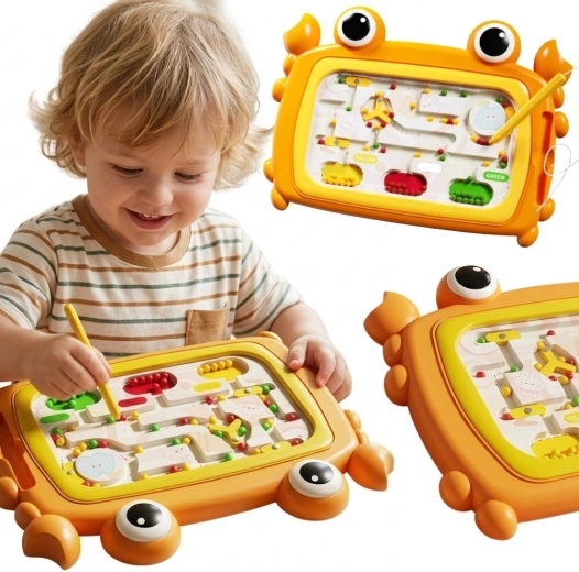Woopie Montessori magnetisch krabben-doolhofbord oranje