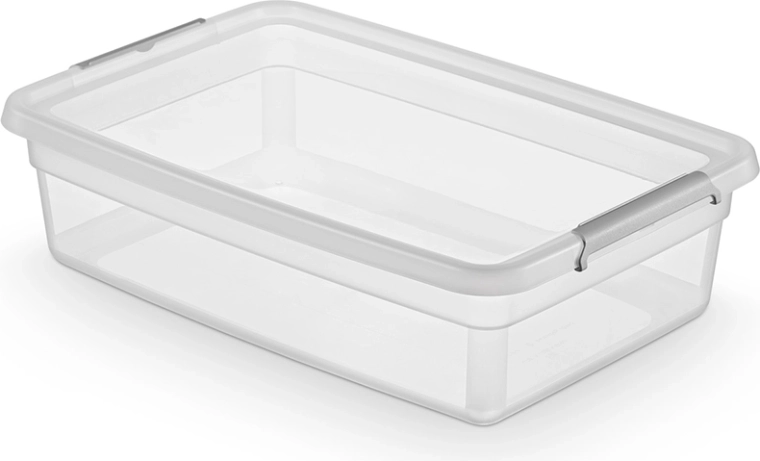Basestore opbergbox met deksel en clips 29 l (58 × 39 × 16 cm)