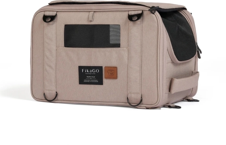 FikaGo Truffle Plus Sandy Beige reisdrager voor honden en katten