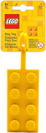 LEGO siliconen bagagelabel 2x4 geel - 1 stuk