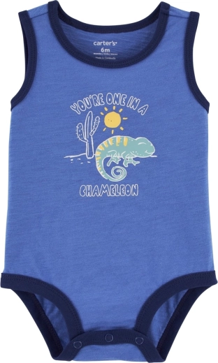 Carter's mouwloze romper blue chameleon voor jongens, maat 56 (NB)